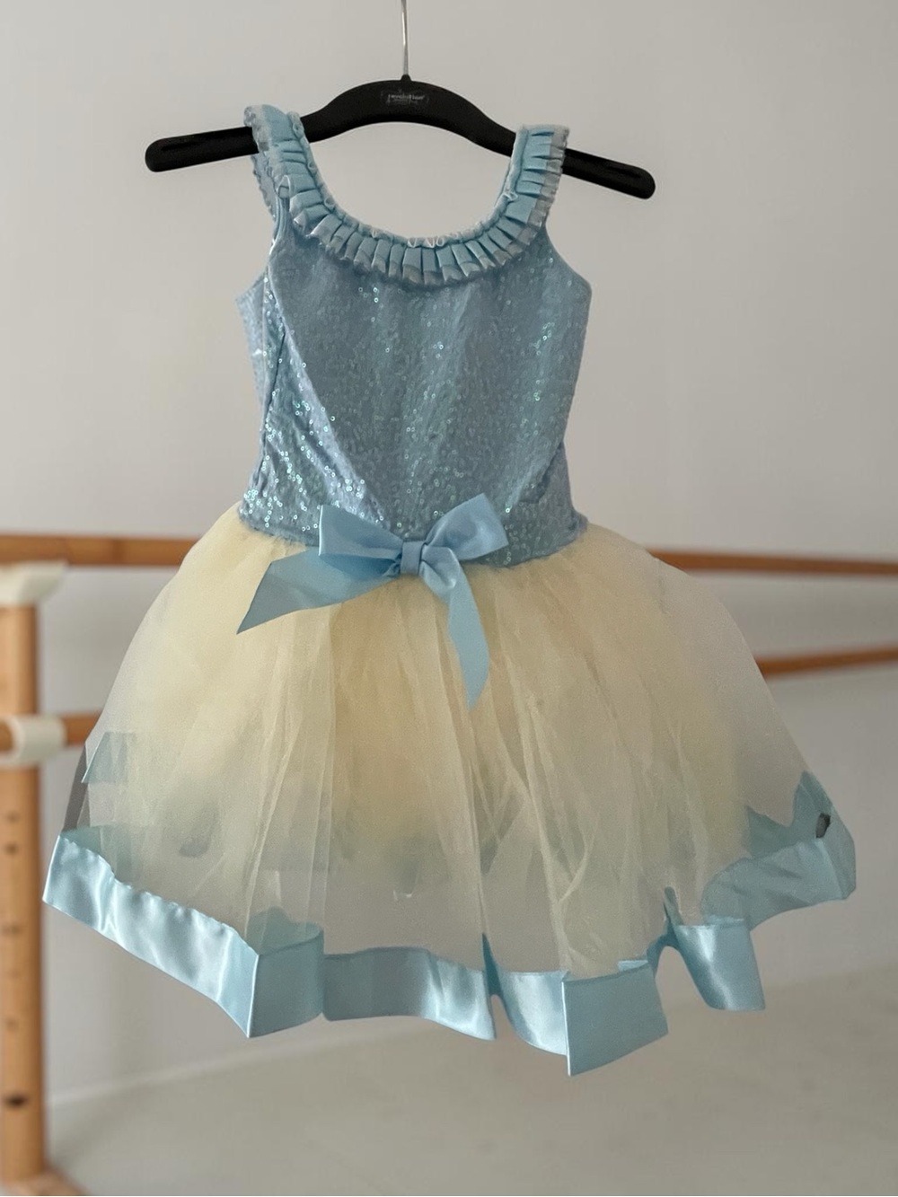 Light Blue and Cream Tulle Dance or Princess Costume Dress for Kids Size MC
